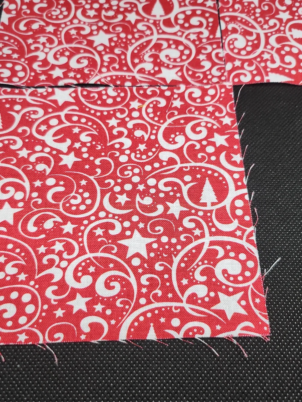 Red Holiday Print 4.75 Inch 3 Pcs Squares